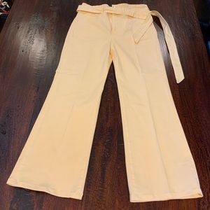 Veronica Beard light yellow wide leg pants size 30